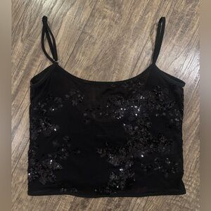 White Fox Sequin Tank Top